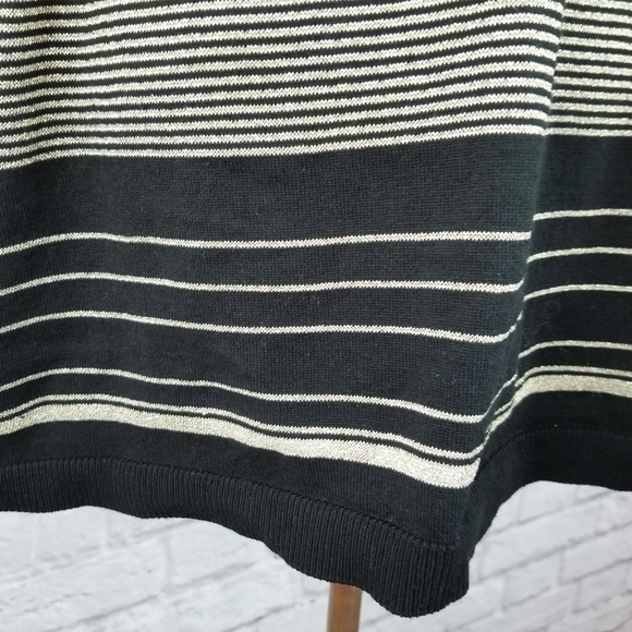 Calvin Klein gold black striped cascading open front cardigan NWOT size 2X - Picture 3 of 9